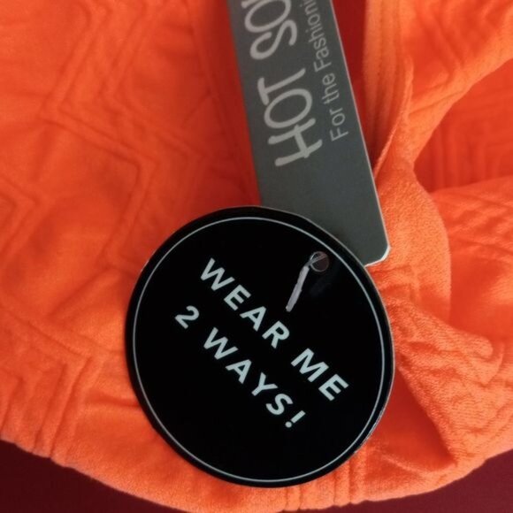 Hot Soup Size Medium Tank Top Reversible Orange Sleeveless Scoop V Neck NEW - Picture 11 of 11